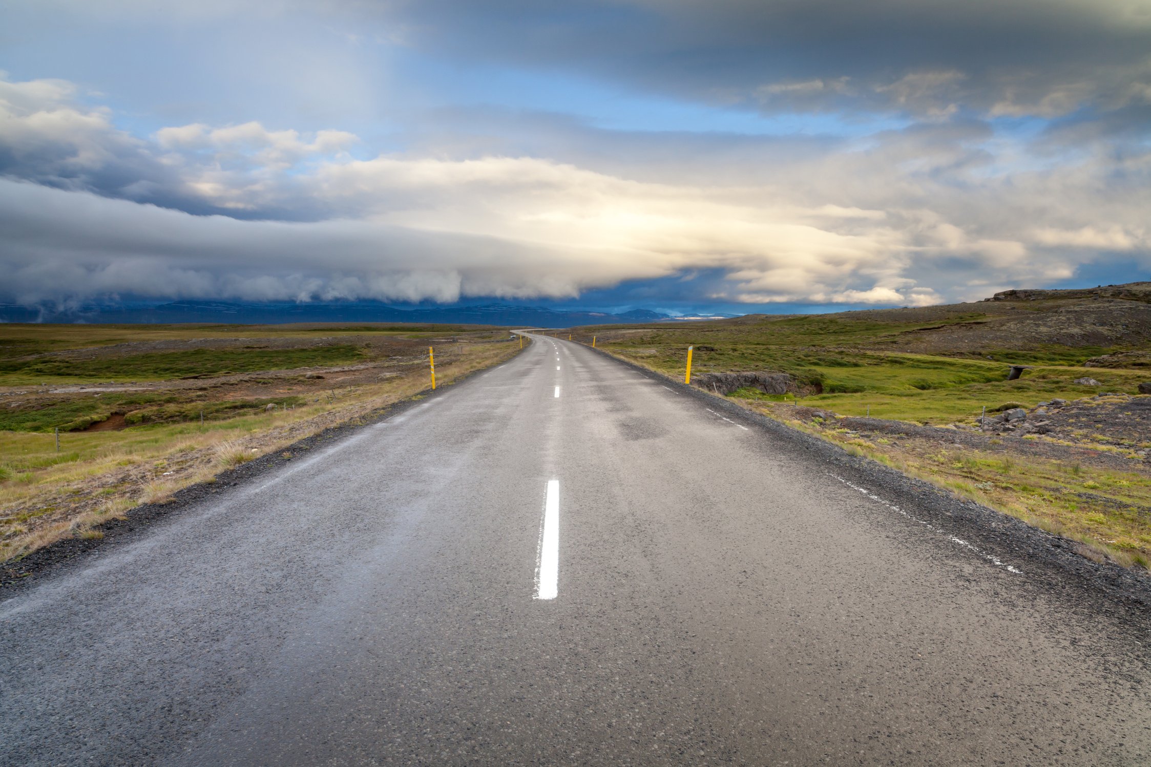 Road to small town Egilsstadir, East Iceland
